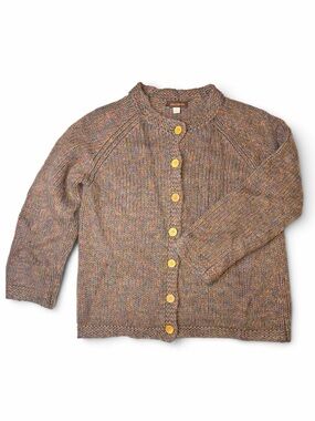 Vintage April Cornell Mixed Knit Wool Mohair Cardigan Sweater XXL